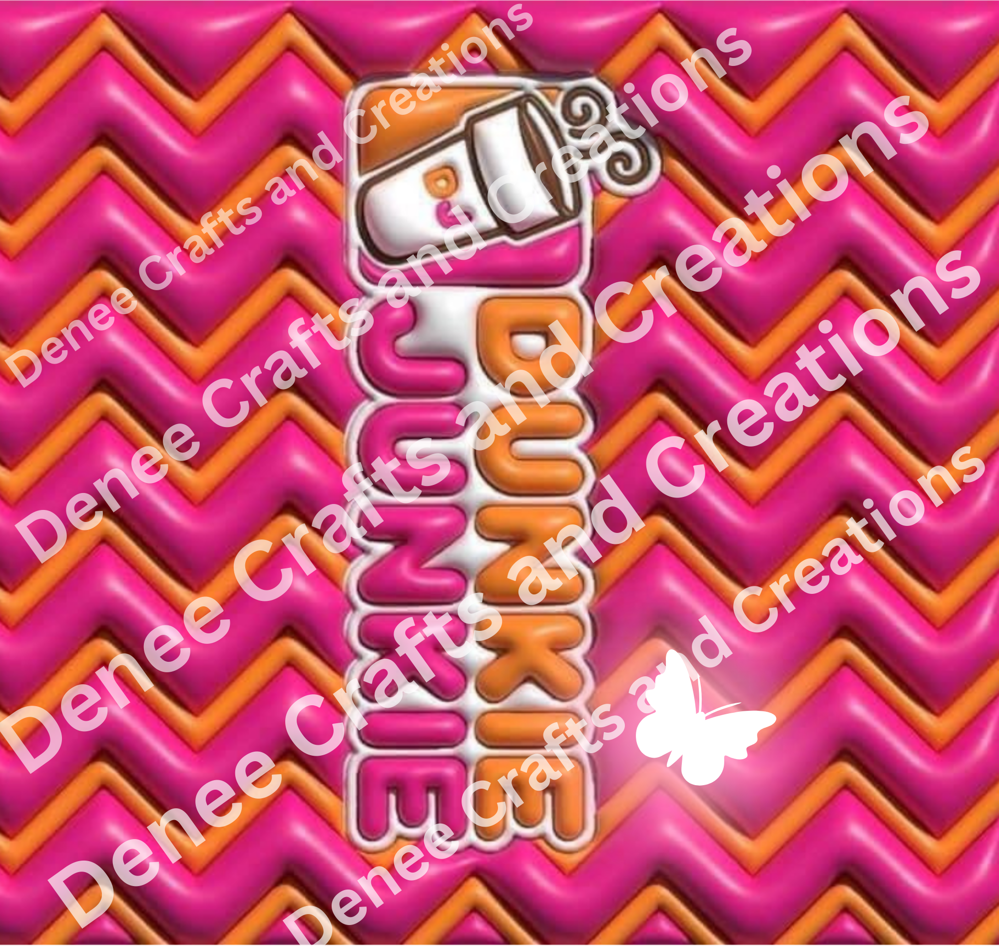 DUNKIN' INSPIRED 20oz Skinny Tumbler Wrap PNG | Pink & Orange