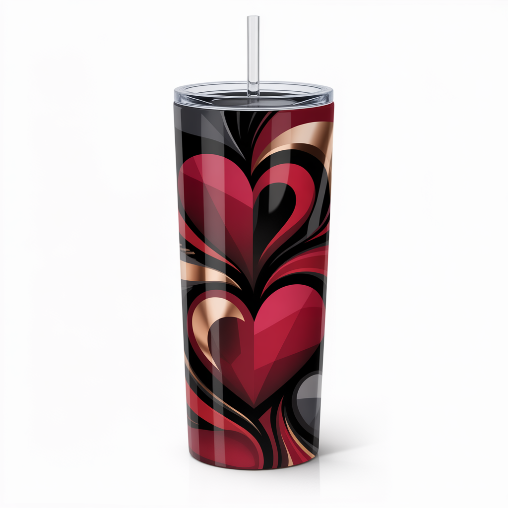 Red & Black Valentine Tumbler Wrap | Bold Edgy Love Design | Digital Download