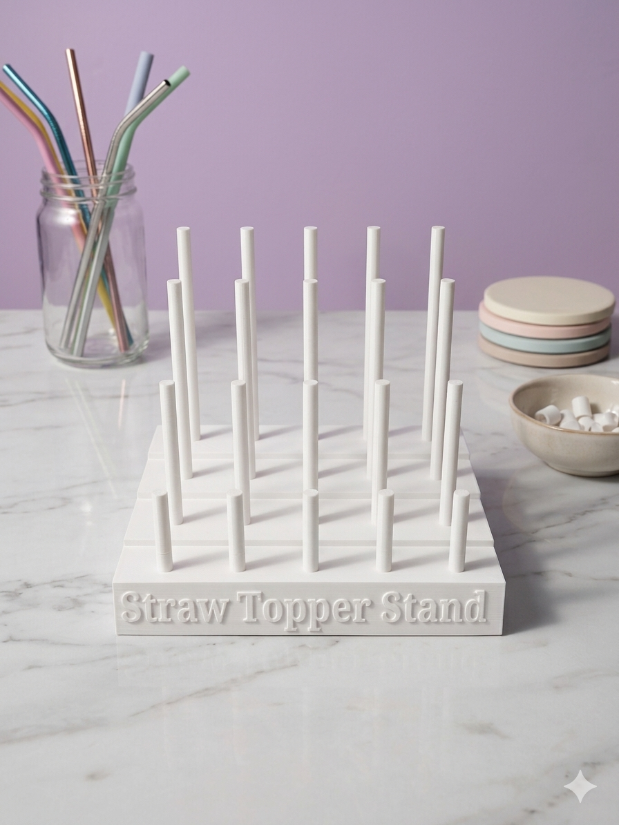 Personalized Straw Topper Display Stand | 3D Printed Straw Topper Holder | Custom Tumbler Maker Organizer | Straw Topper Rack for Crafting