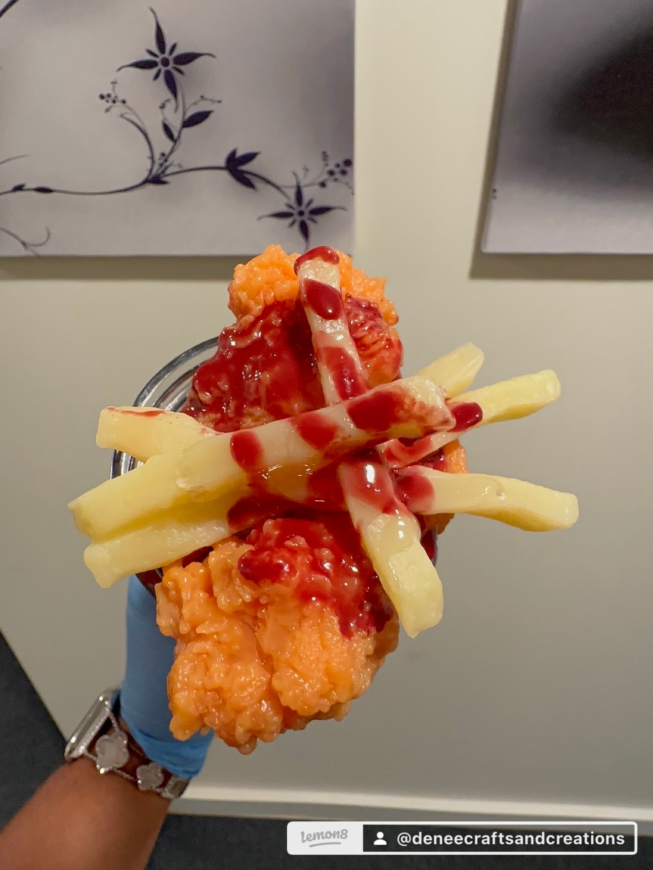 Popeyes Chicken tumbler with Drumstick and Fries Lid