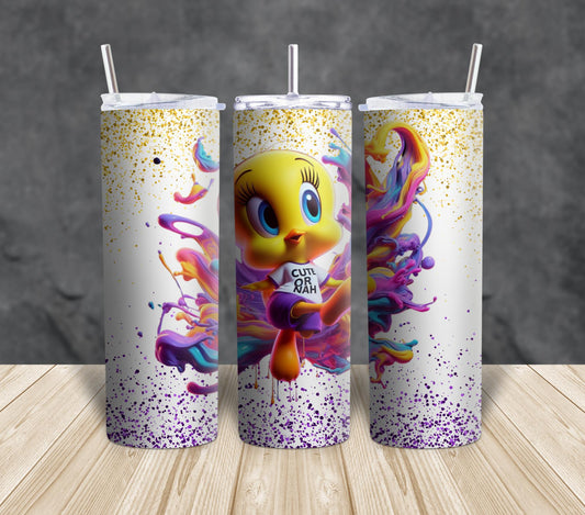 "Sunny Canary Glitter Tumbler: Brighten Your Day"