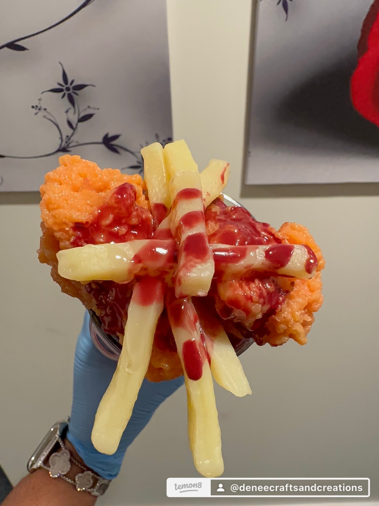 Popeyes Chicken tumbler with Drumstick and Fries Lid