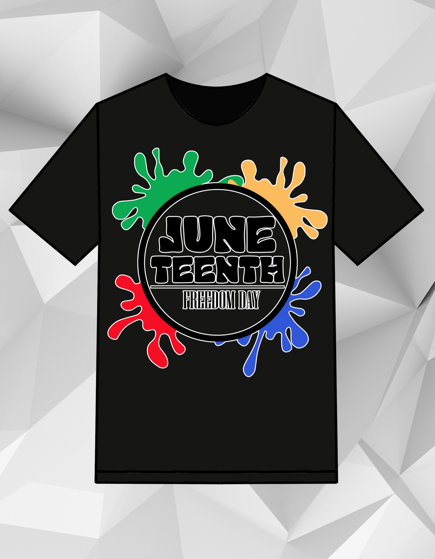 Paint Splatter Juneteenth Sublimation T-shirt