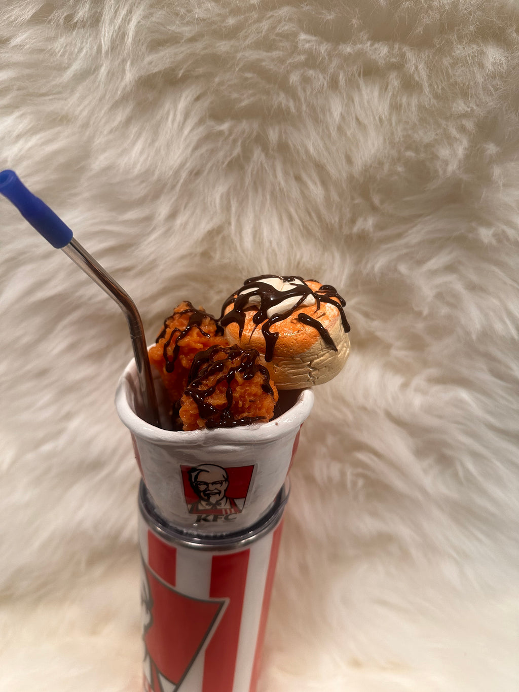 Handmade KFC-Inspired Foodie Tumbler – Clay & Resin Design (20 oz)