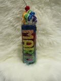 Custom “Mardi Gras Pride” Rainbow Rhinestone Tumbler with Whipped Cream Topper