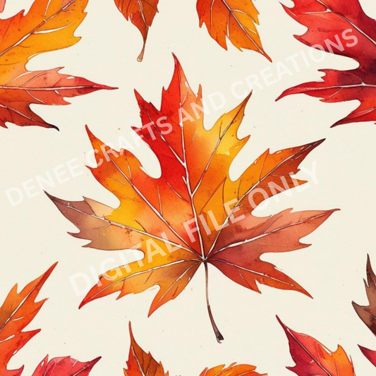 Fall Leaves Tumbler Wrap Bundle – 3 Digital Autumn Watercolor Designs