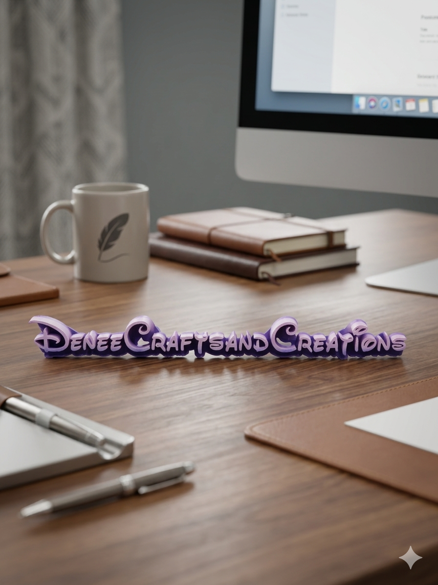 Custom 3D Printed Desk Name Sign – Personalized Business Logo Desk Decor – Office Name Plate – Creator Workspace Decor