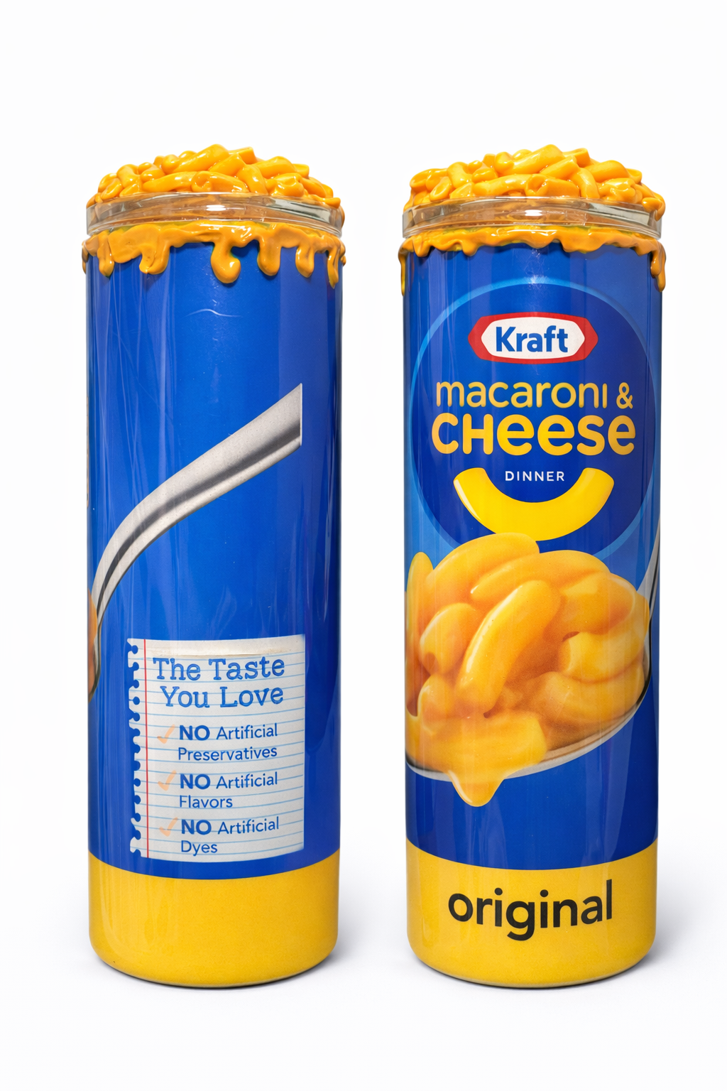 Mac & Cheese 20oz Skinny Tumbler with 3D Faux Cheese Drip Lid – Food Inspired Custom Epoxy Tumbler Cup