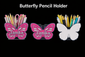 Personalized Butterfly Pencil Holder – Custom Name 3D Printed Desk Organizer for Girls | Cute Pink Back to School Gift