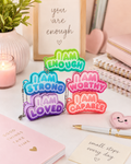 Affirmation Fidget Clicker Keychain, Positive Sensory Toy, Anxiety Relief Gift