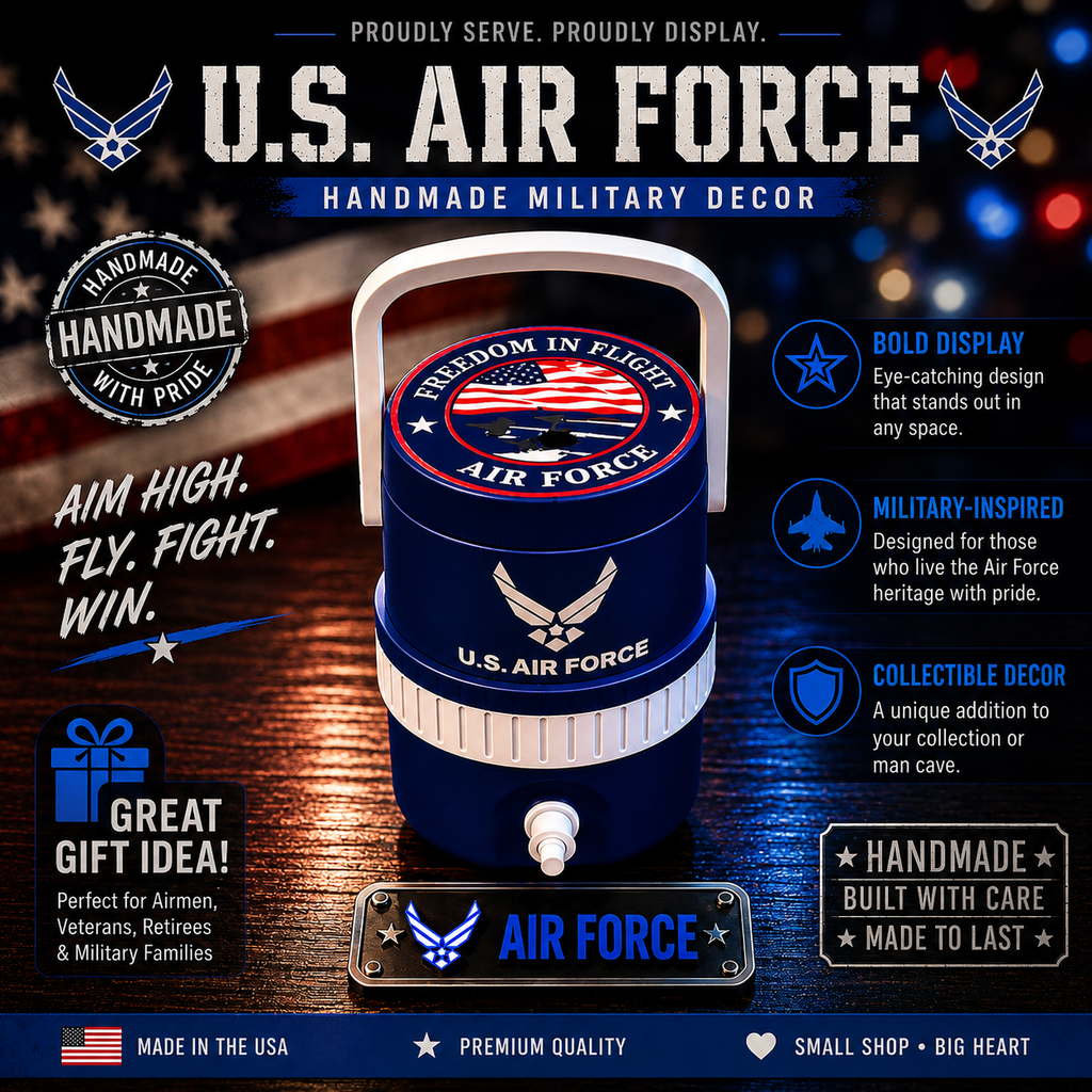 Military Branch Decorative Light, Army Navy Air Force Marines Gift, Veteran Gift, Military Desk Decor, Handmade Military Display