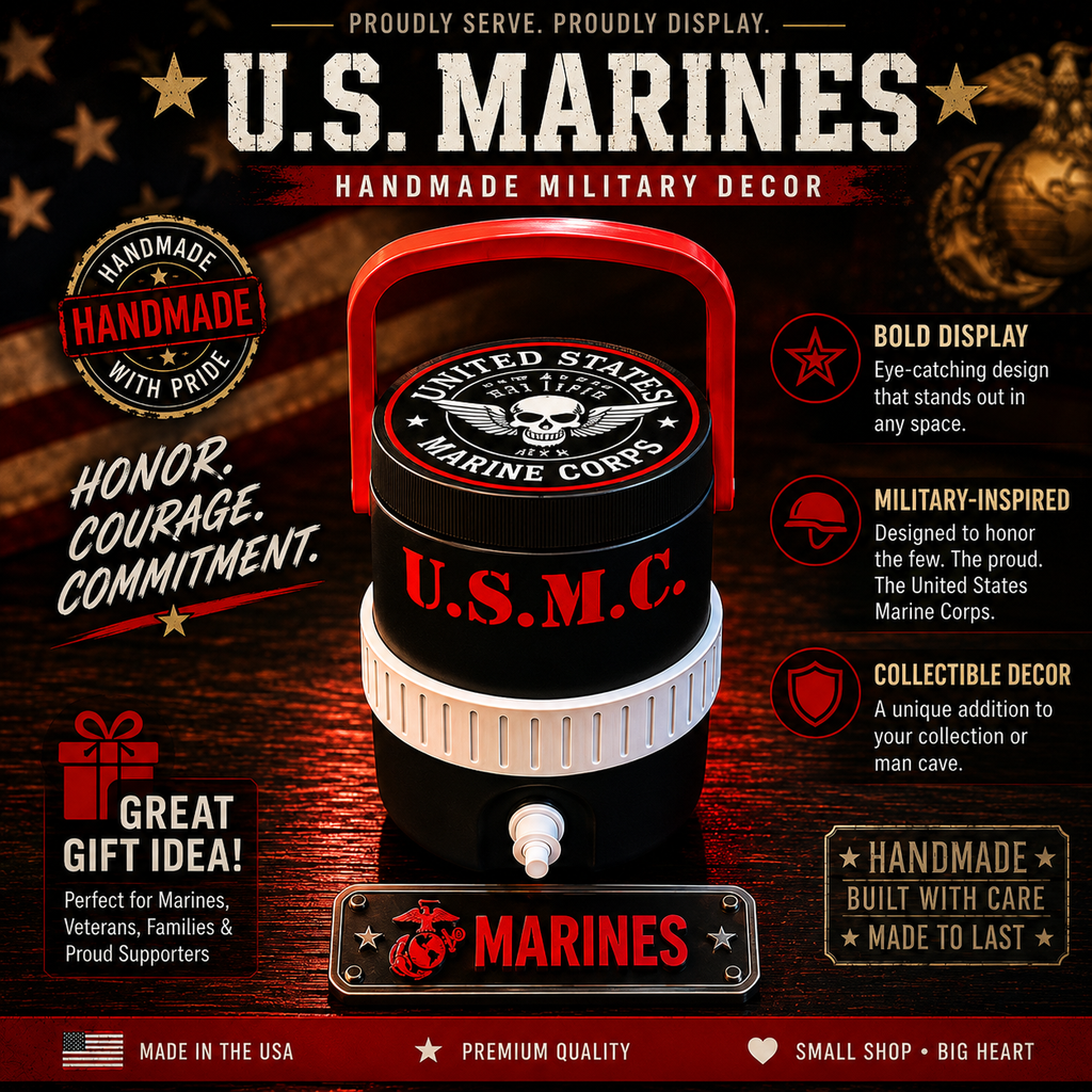 Military Branch Decorative Light, Army Navy Air Force Marines Gift, Veteran Gift, Military Desk Decor, Handmade Military Display