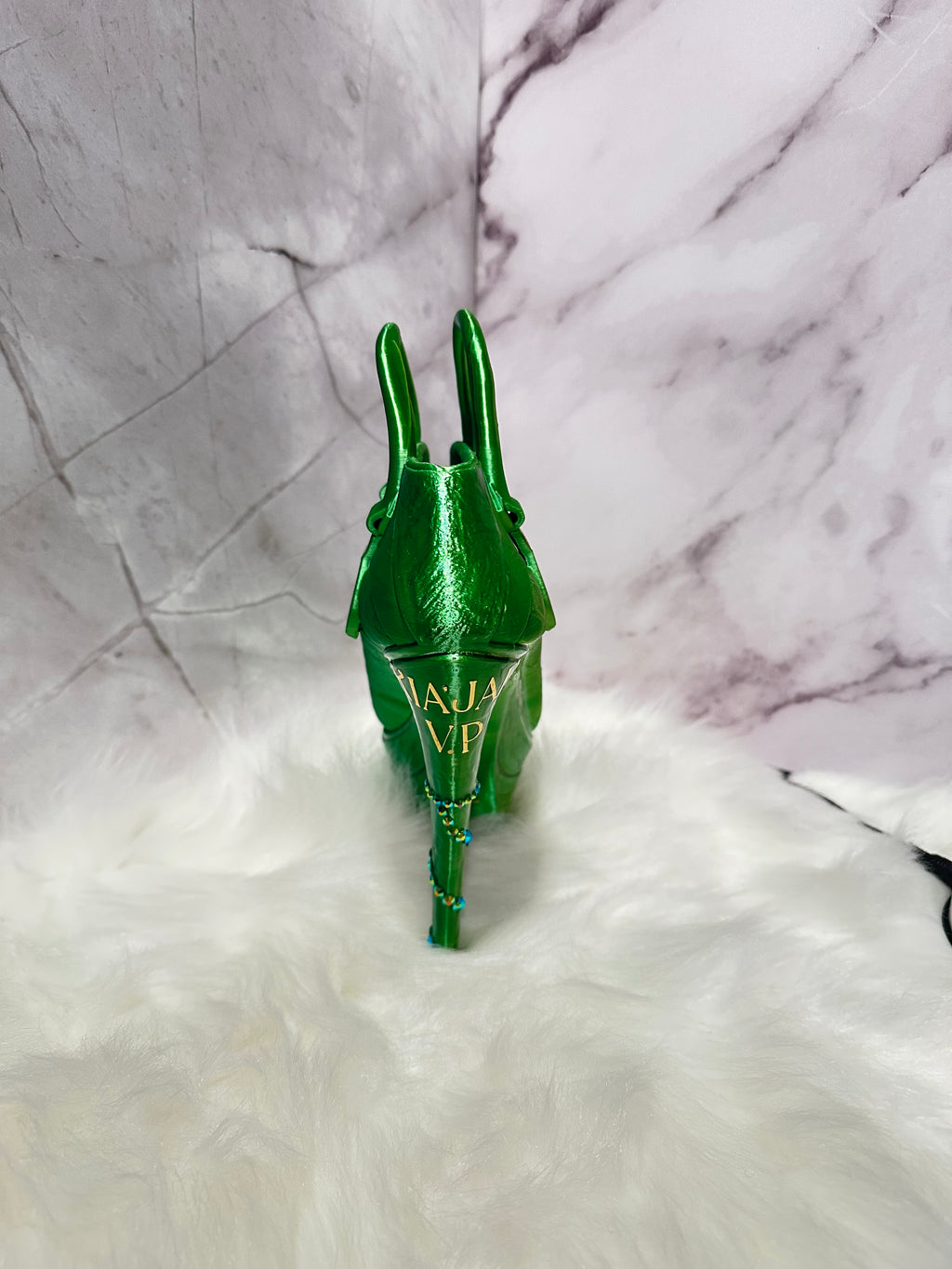 Luxury High Heel Shoe Planter | Designer Inspired Green Stiletto Flower Vase | Unique Home Decor Gift for Mom, Fashion Lovers & Events