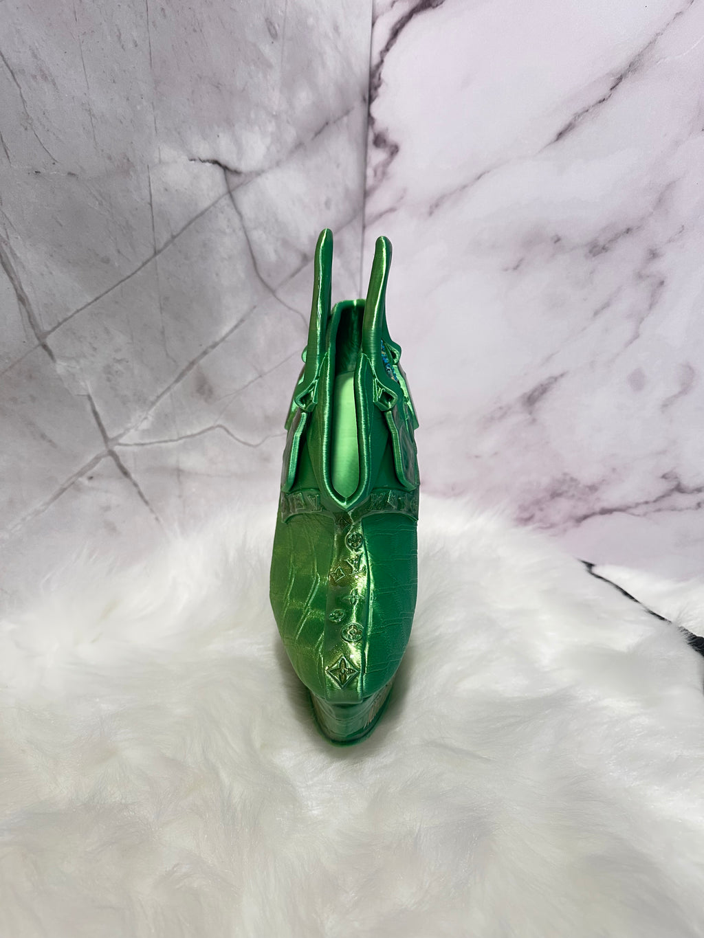 Luxury High Heel Shoe Planter | Designer Inspired Green Stiletto Flower Vase | Unique Home Decor Gift for Mom, Fashion Lovers & Events