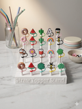 Personalized Straw Topper Display Stand | 3D Printed Straw Topper Holder | Custom Tumbler Maker Organizer | Straw Topper Rack for Crafting