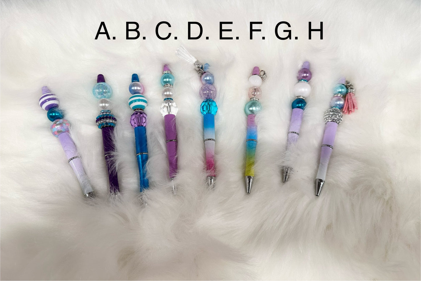 Mermaid themed beaded pens