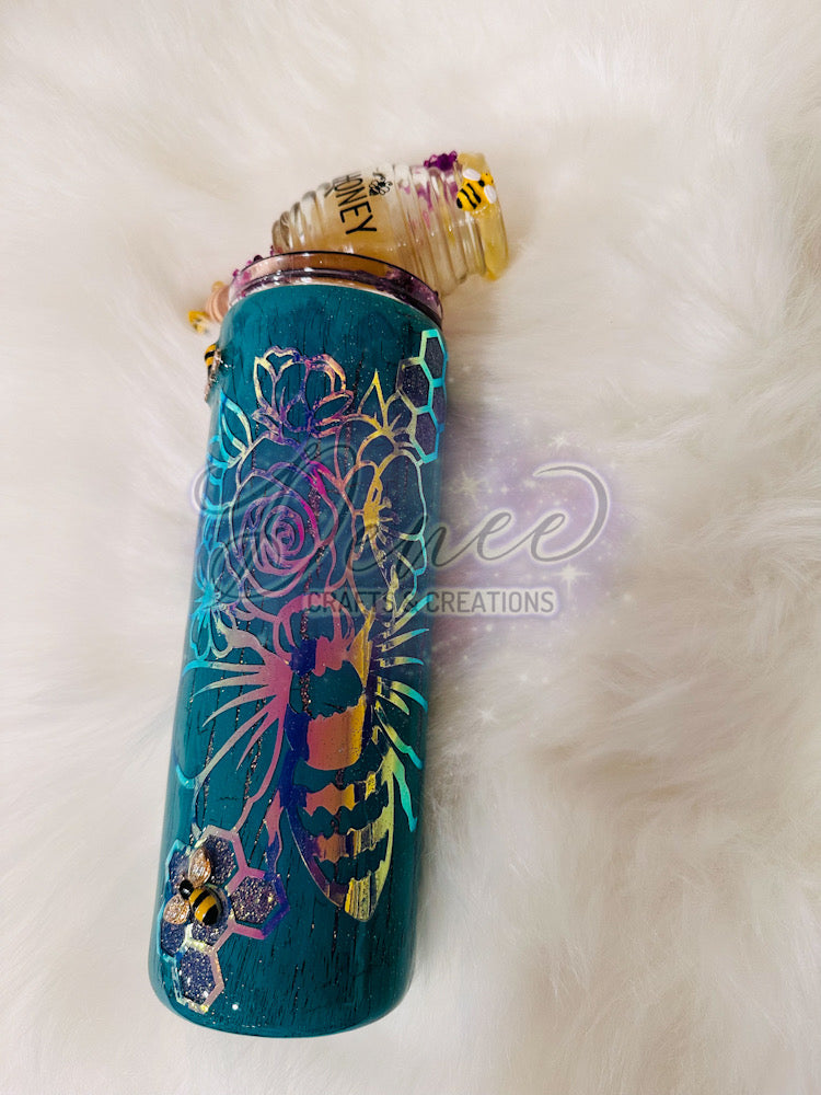 Bumble Bee Crackled Tumbler