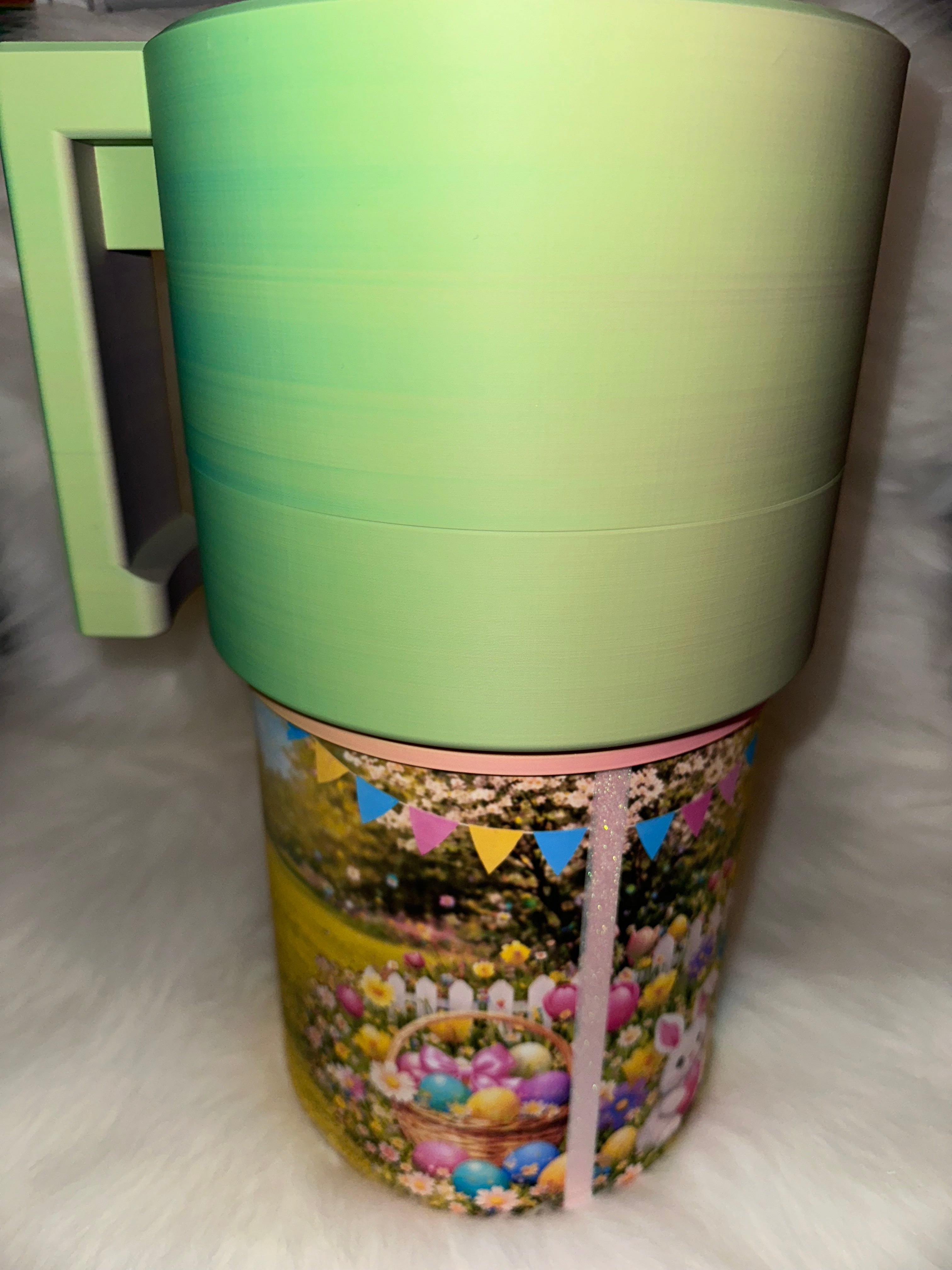 Personalized Push Pop Easter Basket with Photo – Custom Pastel Easter Keepsake Bucket for Kids
