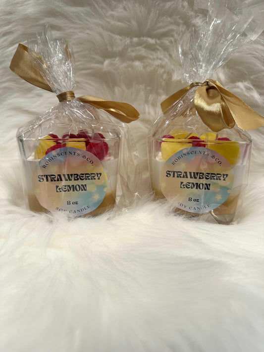 Strawberry Lemon Soy Candle – Sweet & Citrusy, Handcrafted with Soy Wax