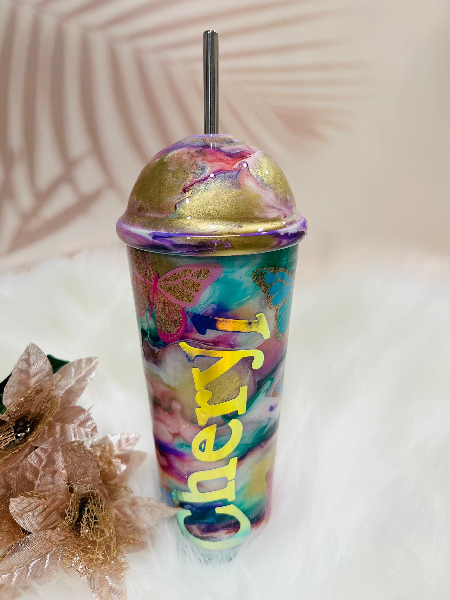 Butterfly Swirl themed Tumbler