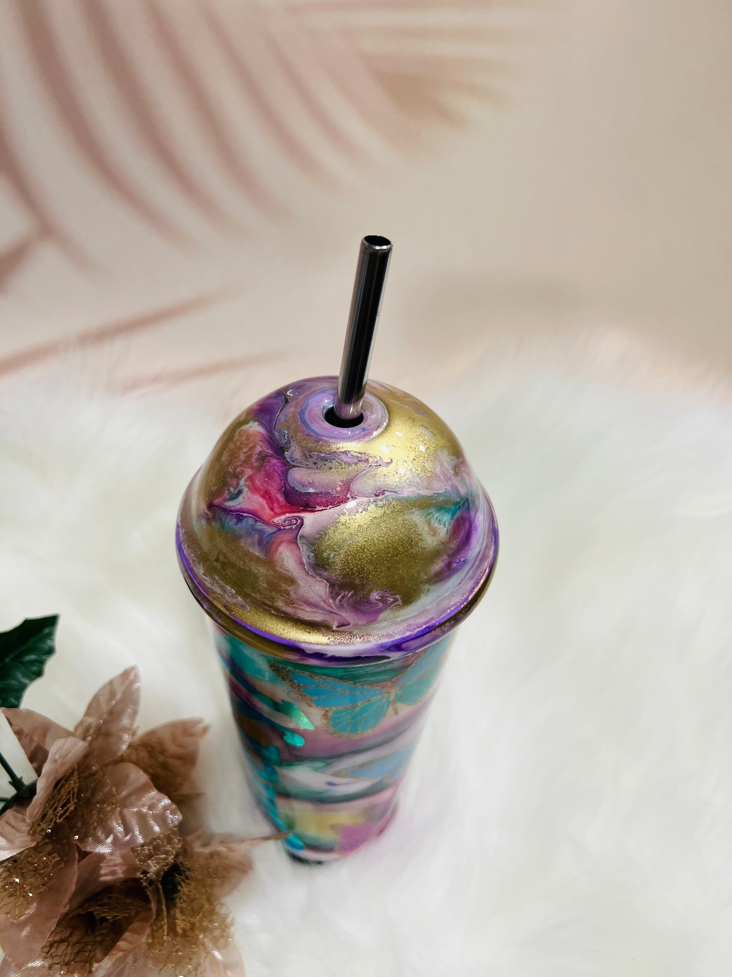 Butterfly Swirl themed Tumbler