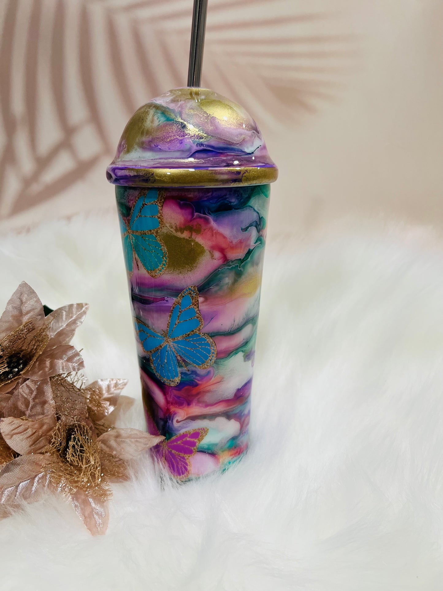 Butterfly Swirl themed Tumbler