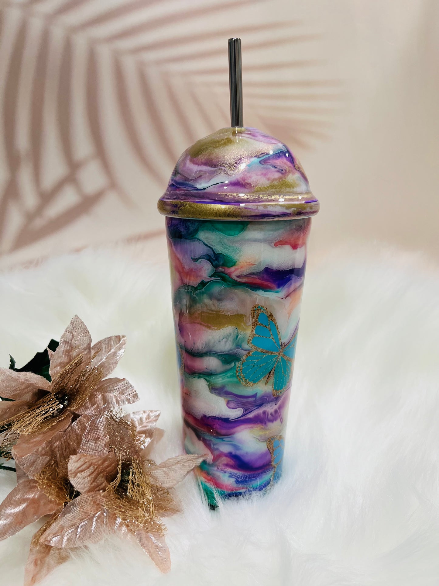 Butterfly Swirl themed Tumbler