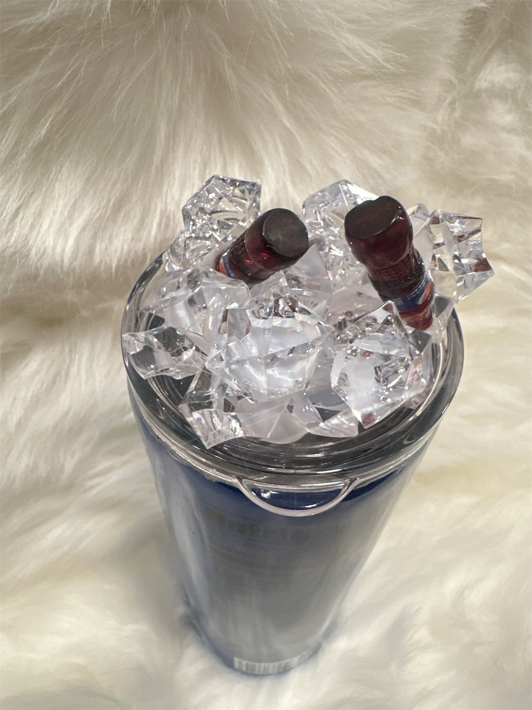 Pepsi Nutrition Facts Tumbler 20 oz with Faux Ice and Bottles