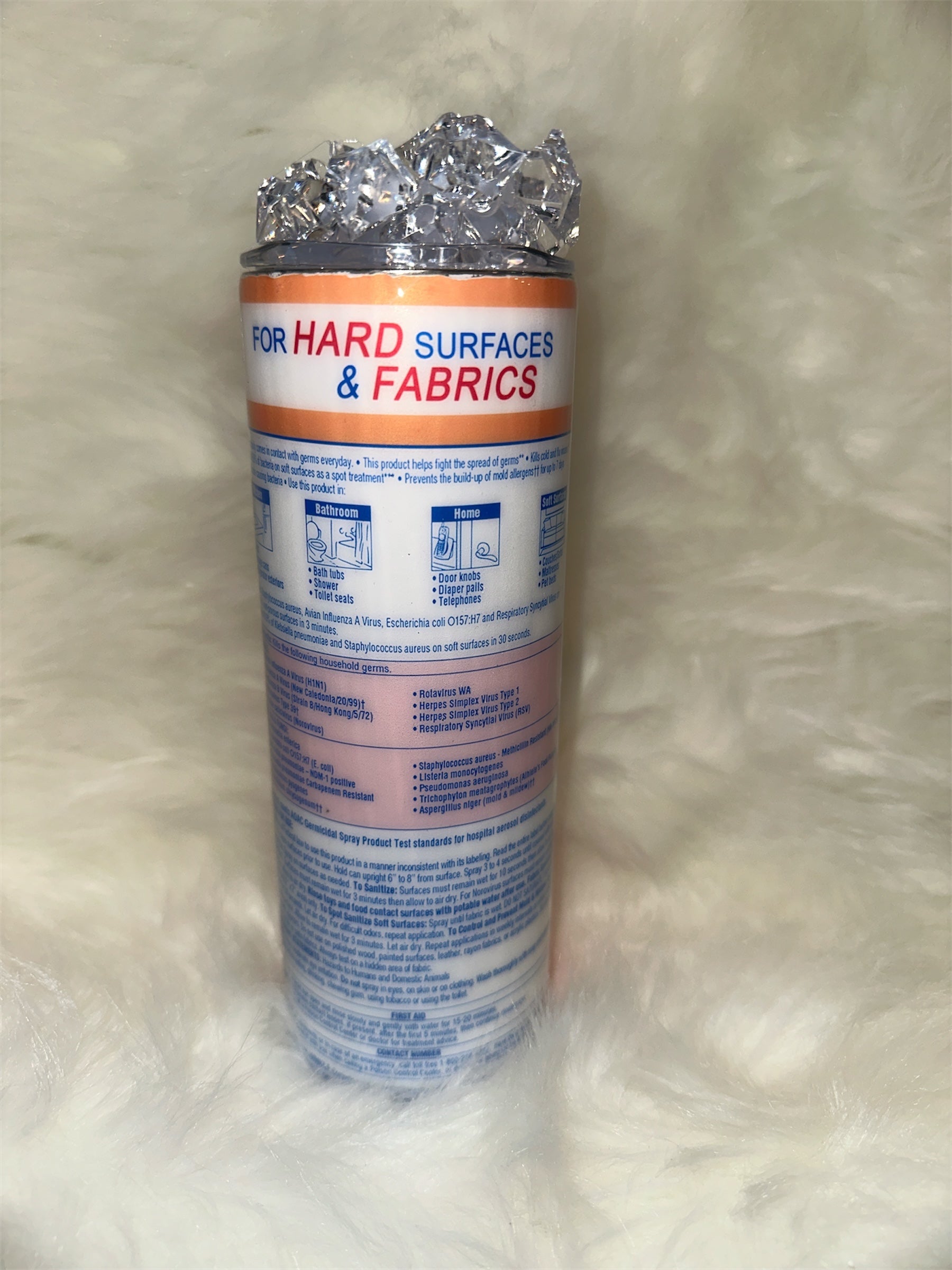 Faux Lysol Citrus Tumbler 20 oz with Ice Topper Handmade