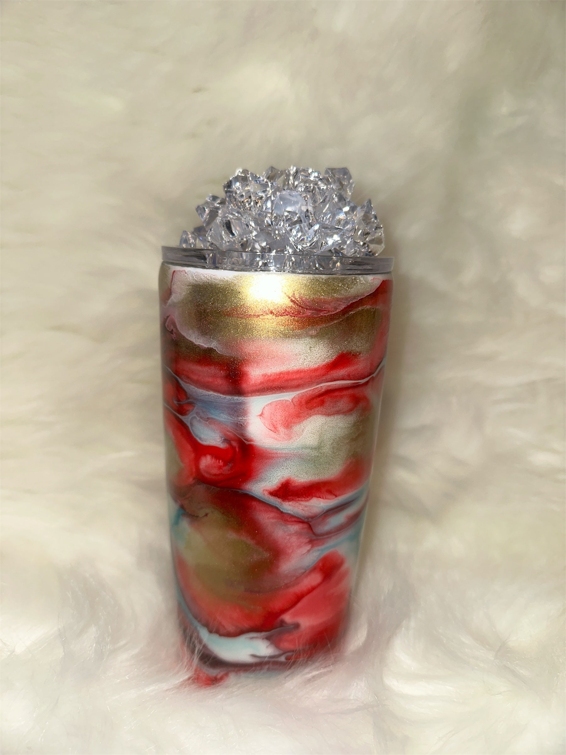 “Molten Luxe” Faux Ice Tumbler – Fiery Elegance with an Icy Twist