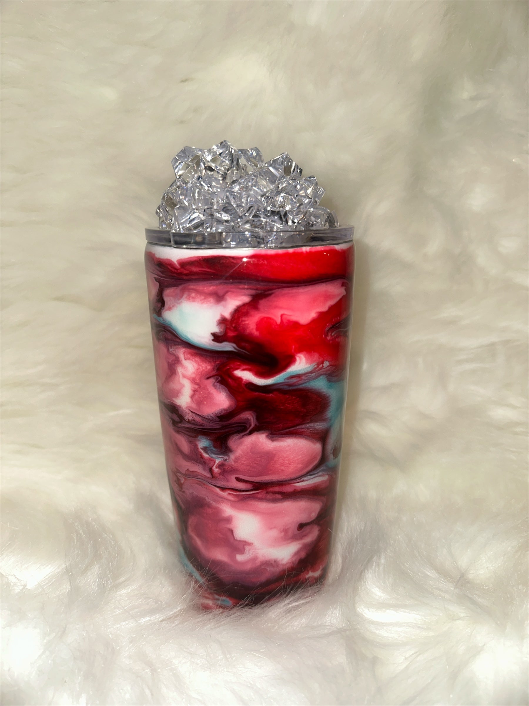 “Molten Luxe” Faux Ice Tumbler – Fiery Elegance with an Icy Twist