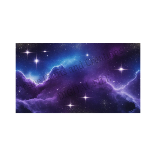 Transform your tumblers into cosmic masterpieces with our Purple & Blue Galaxy Tumbler Wrap