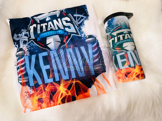 Barber Titans Sublimation T-shirt and matching Tumbler