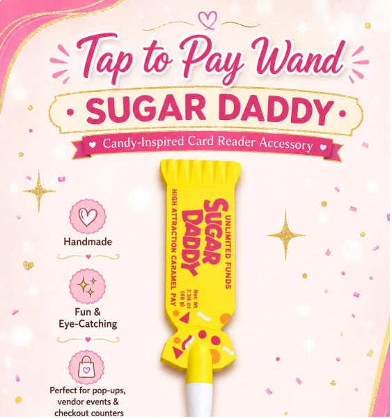 Candy Inspired Tap to Pay Wand, Card Reader Accessory, Small Business Display