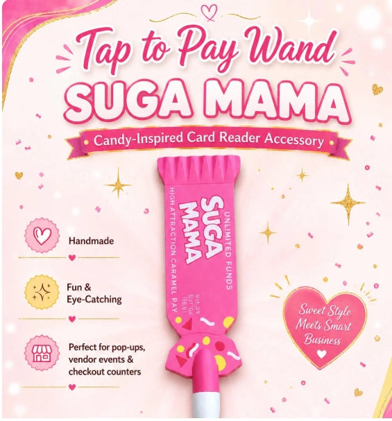 Candy Inspired Tap to Pay Wand, Card Reader Accessory, Small Business Display
