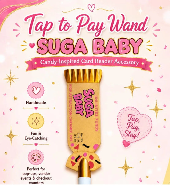 Candy Inspired Tap to Pay Wand, Card Reader Accessory, Small Business Display