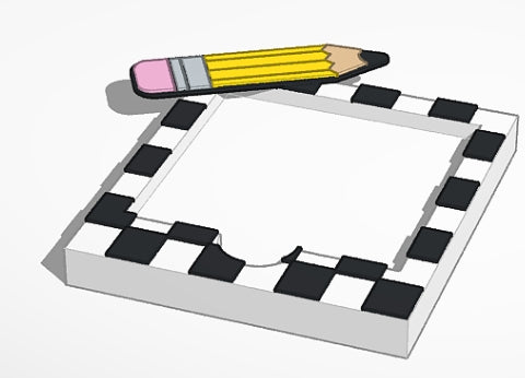 Pencil Checker Desk Set OBJ Files | 3D Printable Teacher Desk Organizer | Pencil Holder, Post-It Holder & Paperclip Bundle