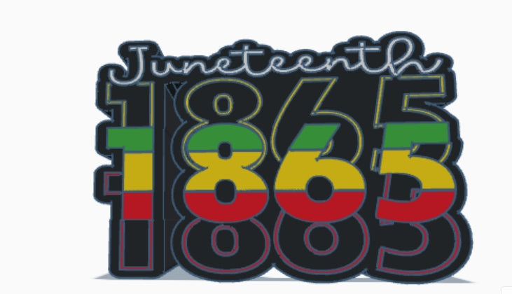 Juneteenth 1865 20oz Skinny Tumbler Sleeve Digital File | Compatible with HOGG-Style Tumblers | 3D Printable STL Design