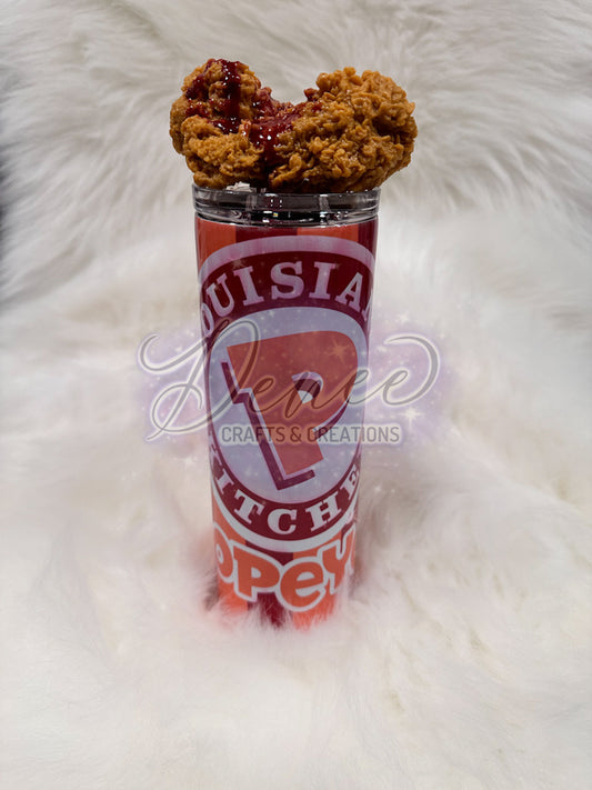 Popeyes Chicken tumbler with Drumstick Lid