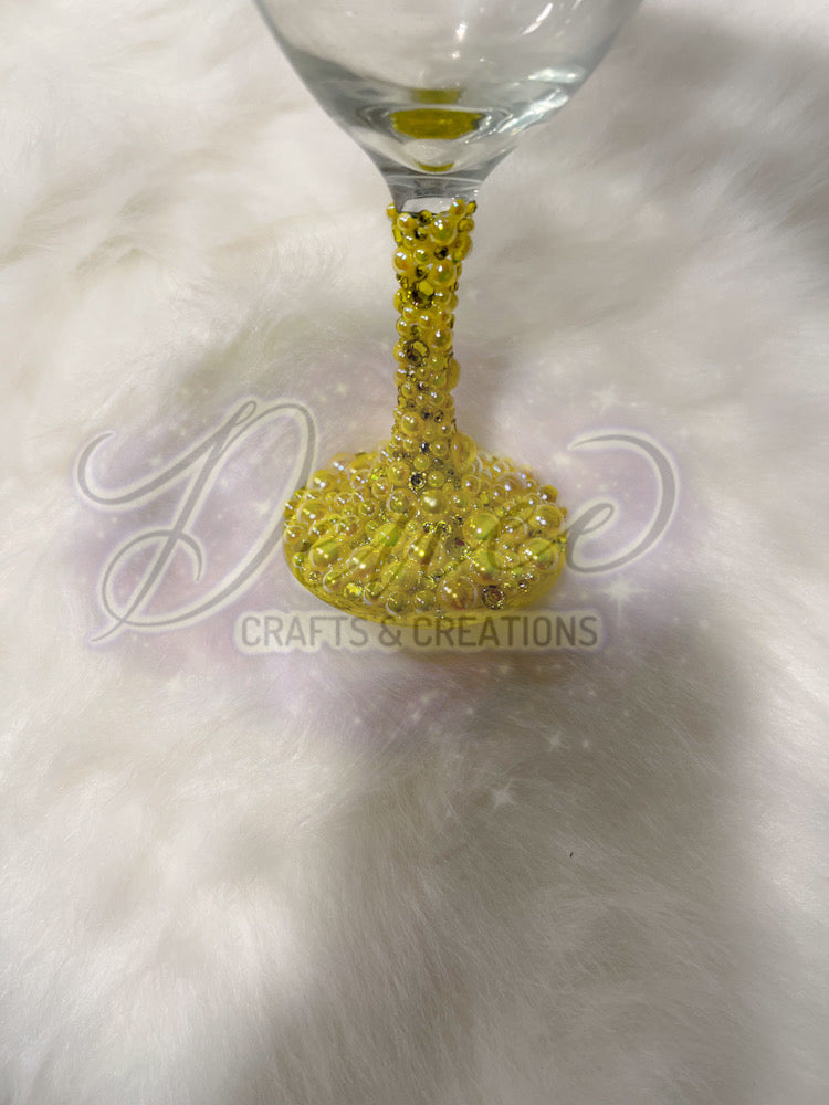 Hellow Yellow Rhinestone Glass