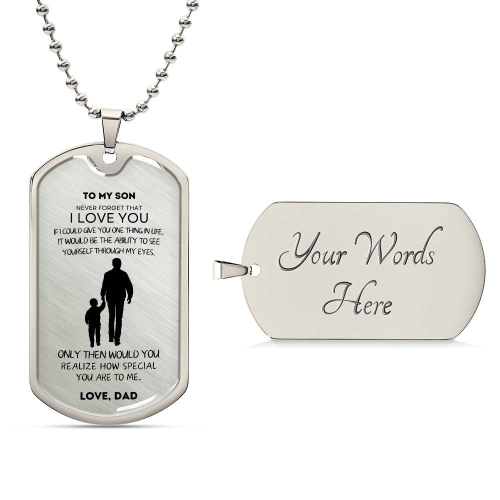 Forever Bonded: Personalized  Dog Tag for My Son