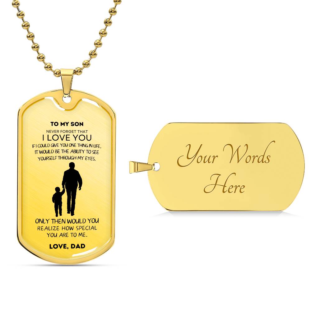 Forever Bonded: Personalized  Dog Tag for My Son