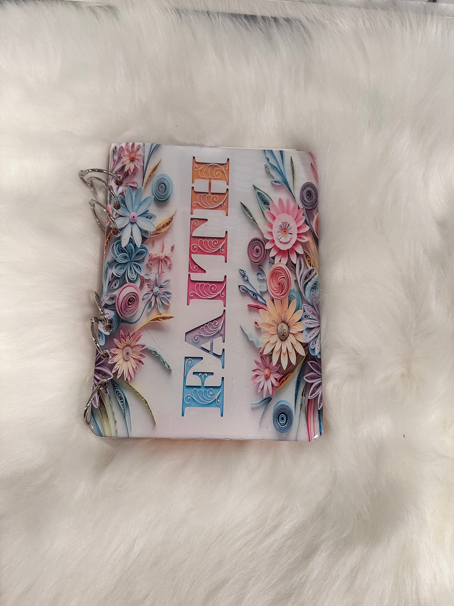 Faith resin notebook