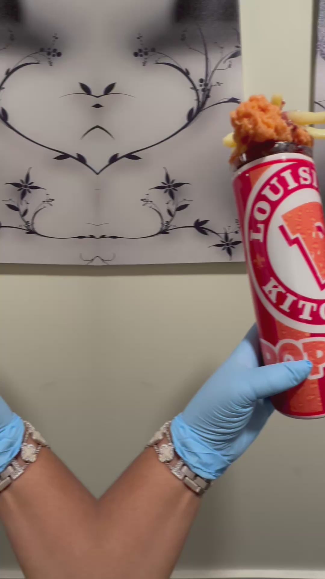 Popeyes Chicken tumbler with Drumstick and Fries Lid