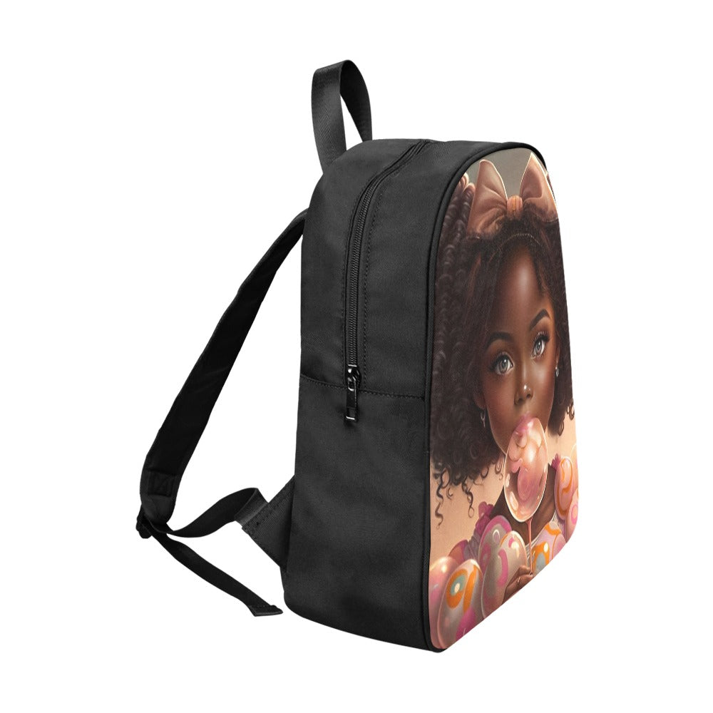 bubble gum Fabric School Backpack (Model 1682) (Large)