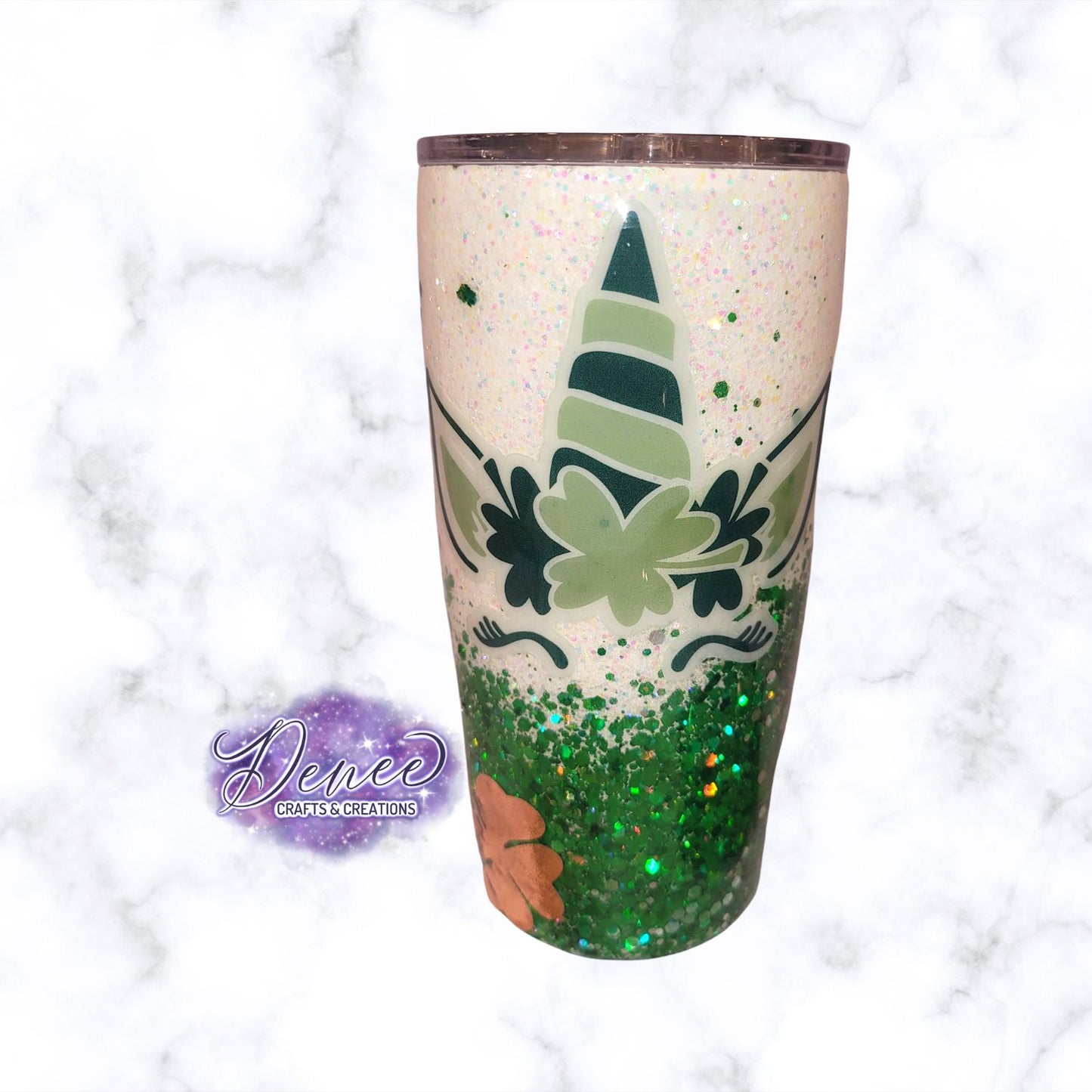 St Patrick's Day Unicorn Glitter 20oz Tumbler