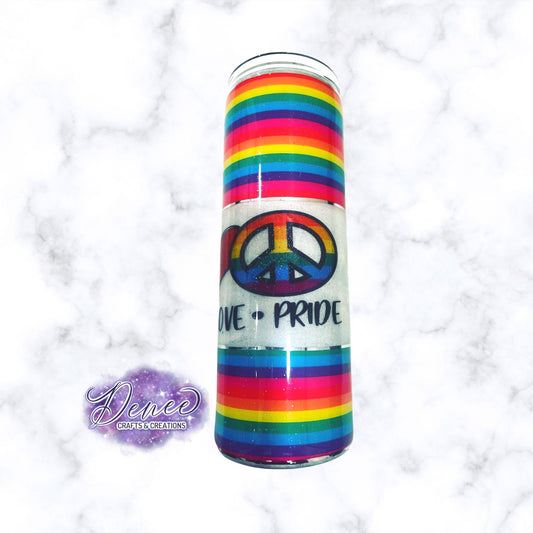 Peace Love Pride 20 oz Skinny Tumbler