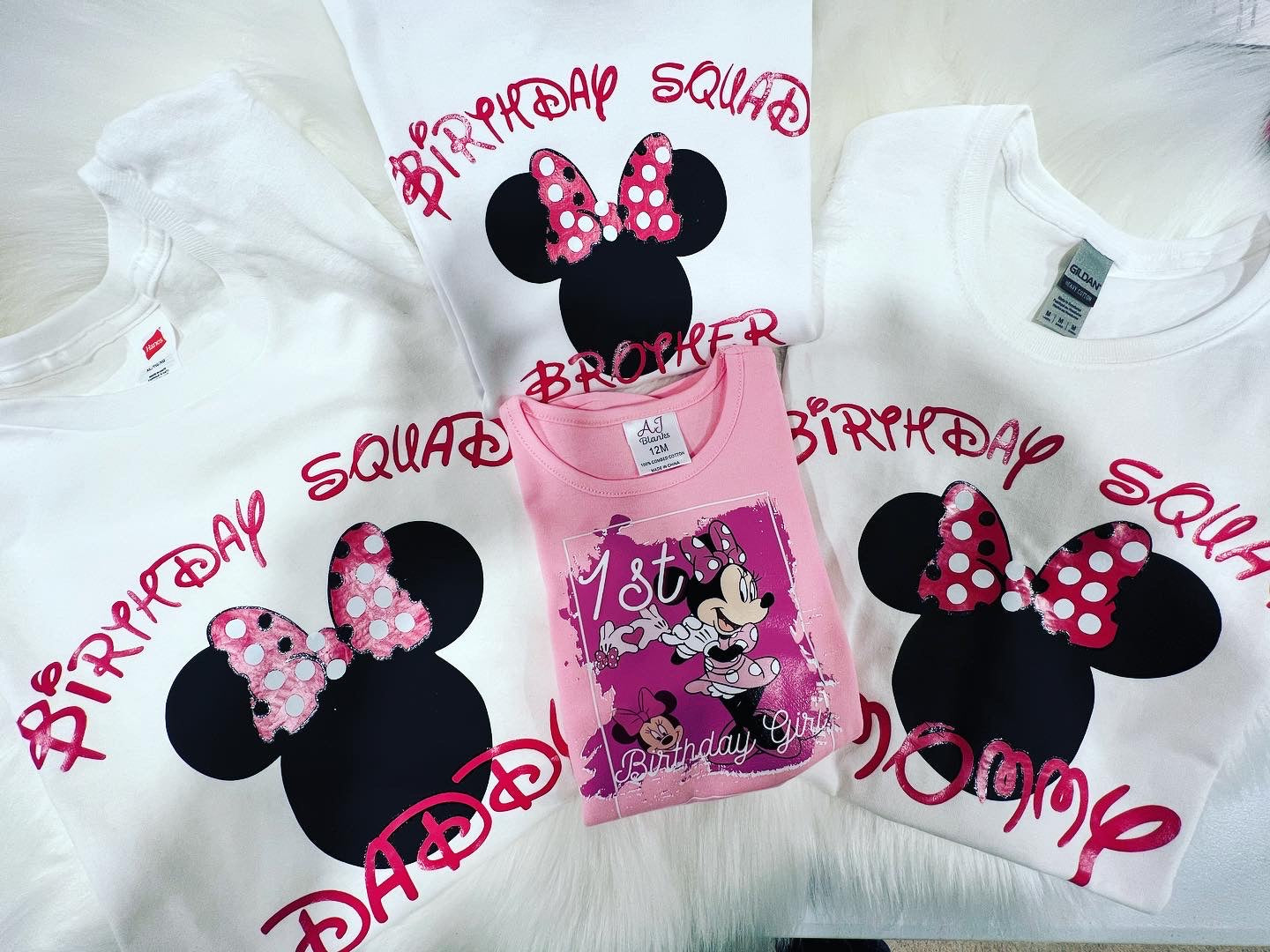 Minnie family Birthday HTV shirts