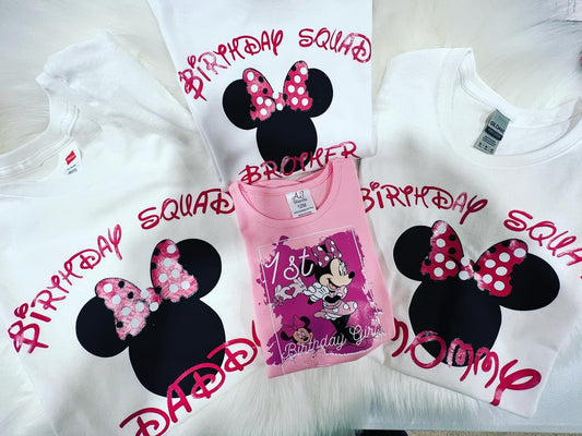 Minnie family Birthday HTV shirts