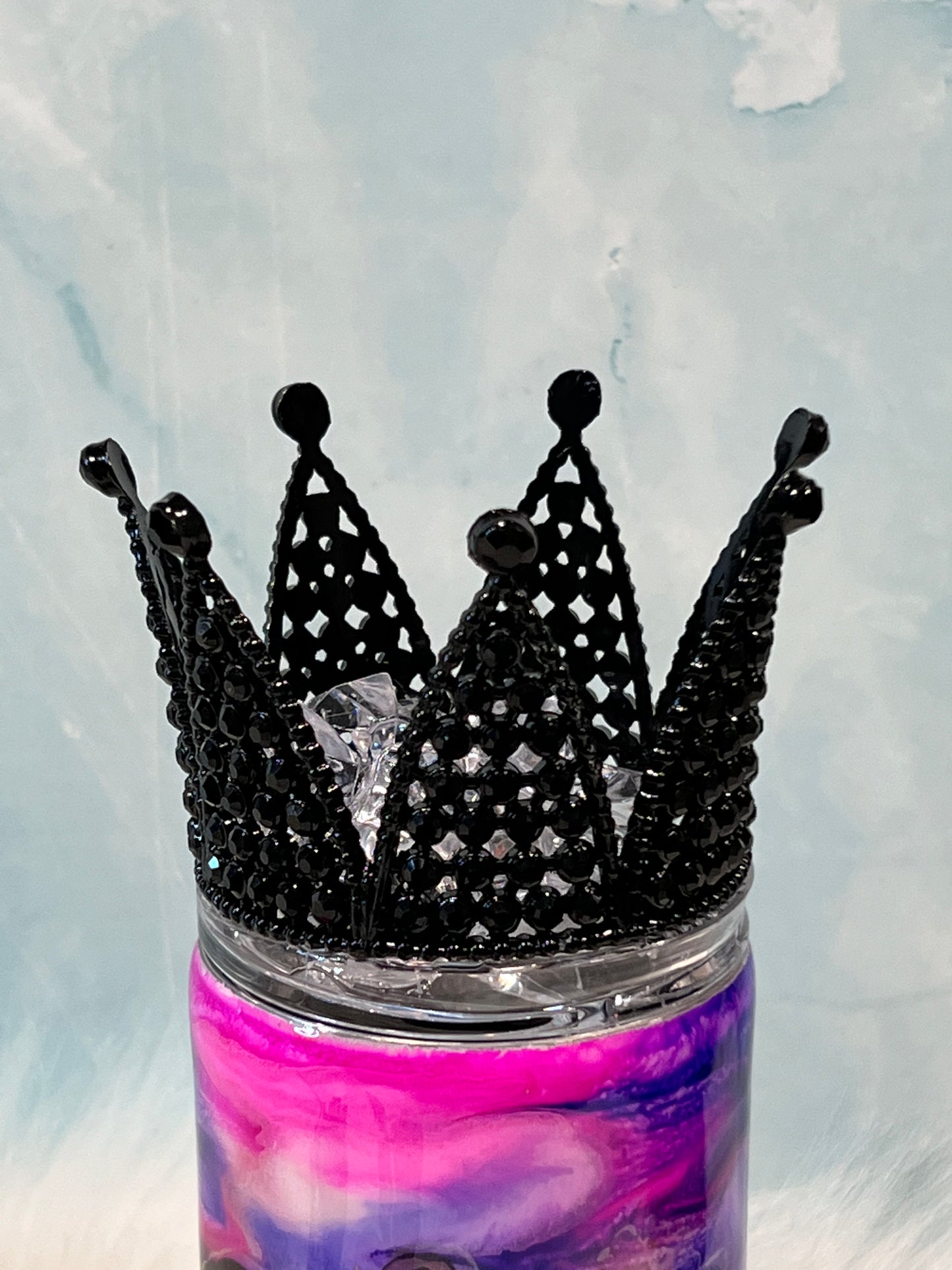 Purple Swirl Queen Tumbler with crown